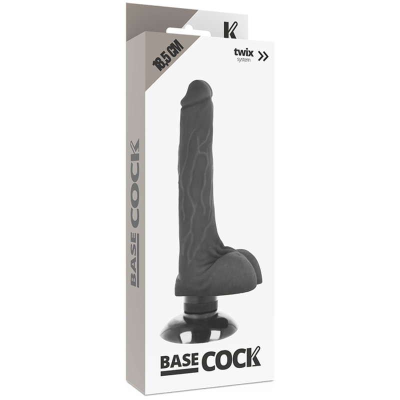 BASECOCK REALISTIC VIBRADOR 2-1 NEGRO 18.5CM - Image 4